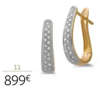 Boucles d'oreilles en or 750 millièmes rhodié et diamants 0,15 carat la VIE en OR