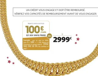 Collier en or 750 millièmes 43 cm la VIE en OR