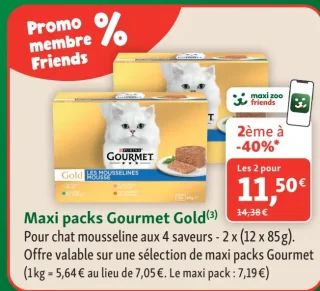 Maxi packs Gourmet Gold pour chat mousseline aux 4 saveurs