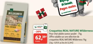 Croquettes pour chat adulte saveur poulet REAL NATURE Wilderness 7 kg