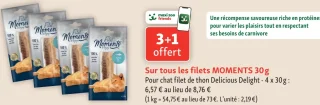 Filet pour chat de thon Delicious Delight MOMENTS 4 x 30 g