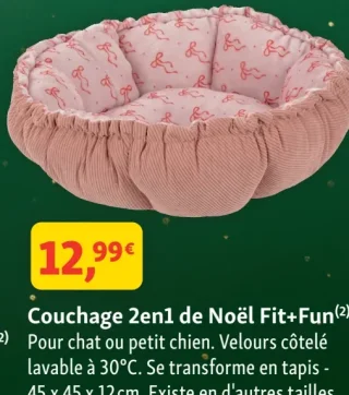 Couchage 2en1 de Noël Fit+Fun