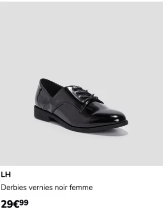 Derbies vernies noir femme