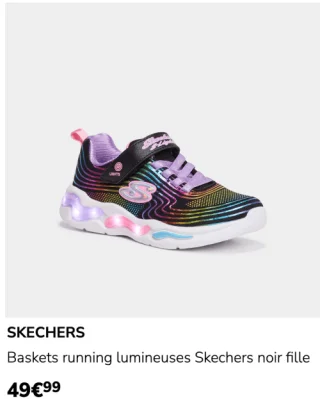 Baskets running lumineuses Skechers noir fille