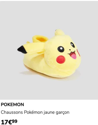 Chaussons Pokémon jaune garçon