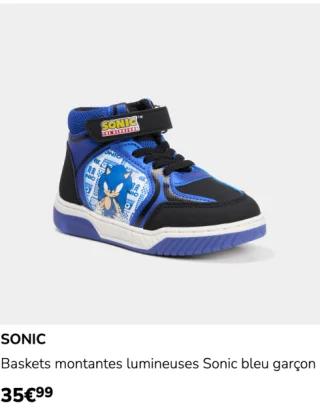 Baskets montantes lumineuses Sonic bleu garçon