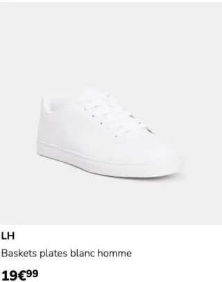 LH Baskets plates blanc homme