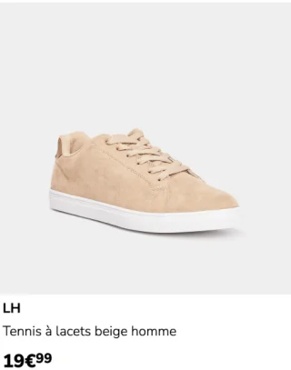 LH Tennis à lacets beige homme