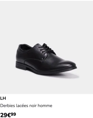 LH Derbies lacées noir homme