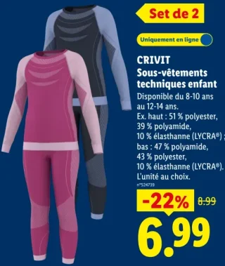 Crivit Sous-vêtements techniques enfant