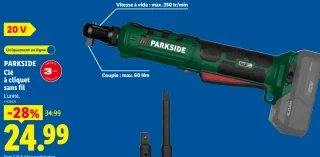Parkside Clé à cliquet sans fil 20 V