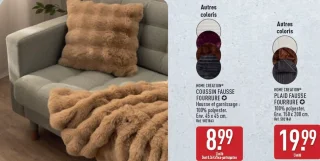 HOME CREATION® Plaid fausse fourrure