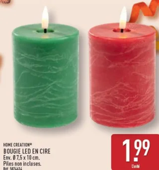 Bougie LED en cire Home Creation