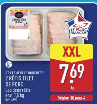 ST-CLÉMENT LE BOUCHER 2 rôtis filet de porc