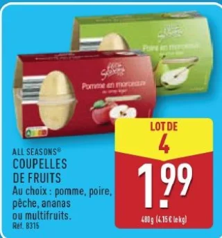 ALL SEASONS Coupelles de fruits