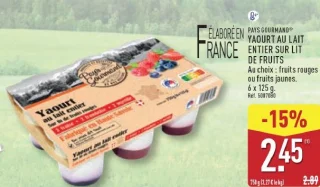 Yaourt au lait entier sur lit de fruits Pays Gourmand