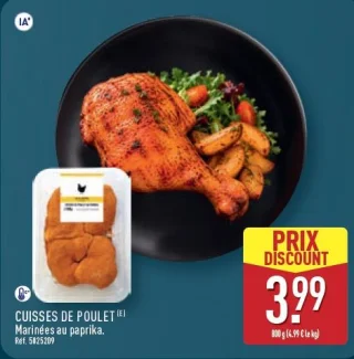 Cuisses de poulet marinées au paprika