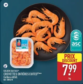 Crevettes entières cuites Golden Seafood