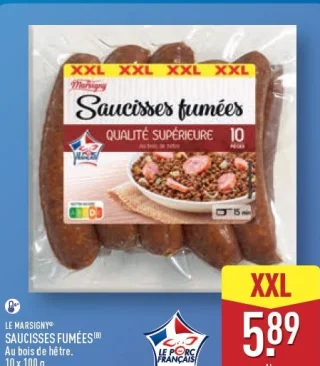 Saucisses fumées XXL Le Marsigny