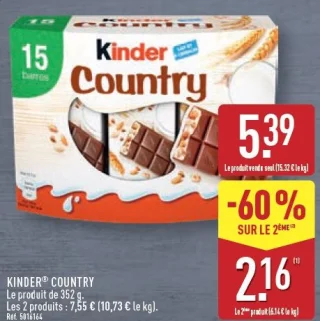 Barres de chocolat Kinder Country