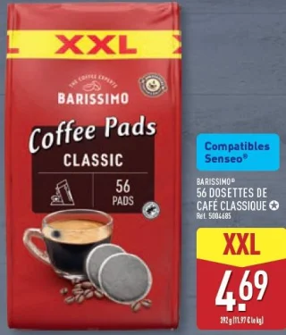 BARISSIMO® 56 Dosettes de café classique XXL