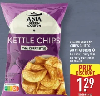 ASIA GREEN GARDEN® CHIPS CUITES AU CHAUDRON Au choix : curry thaï ou curry massaman