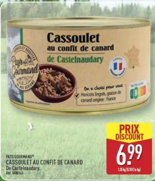 Cassoulet au confit de canard de Castelnaudary Pays Gourmand