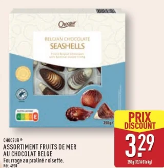 Assortiment fruits de mer au chocolat belge Choceur