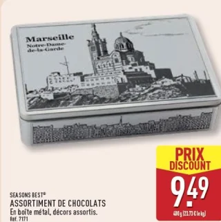 Assortiment de chocolats en boîte métal SEASONS BEST
