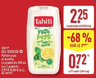 Gel douche Tahiti Parfum yuzu et menthe