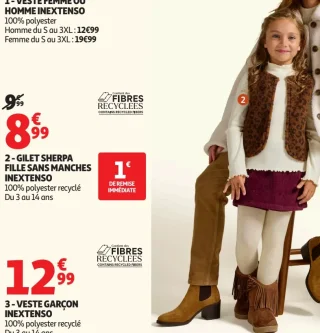 Gilet sherpa fille sans manches Inextenso