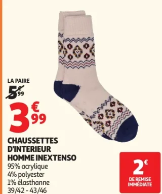 Chaussettes d'intérieur homme Inextenso