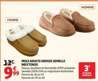 Mule adulte grosse semelle Inextenso (Femme / Homme)