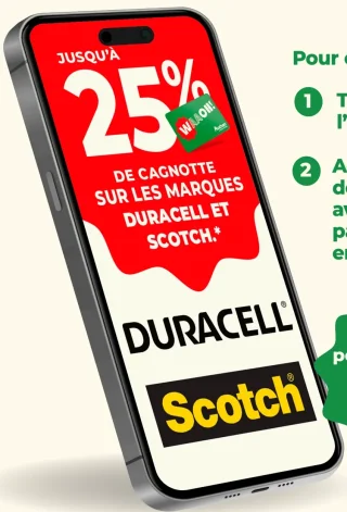 Produits des marques Duracell et Scotch