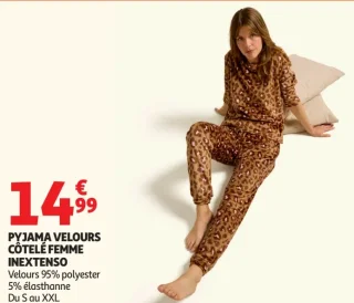 Pyjama velours côtelé femme Inextenso