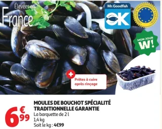 Moules de bouchot spécialité traditionnelle garantie Élevées en France