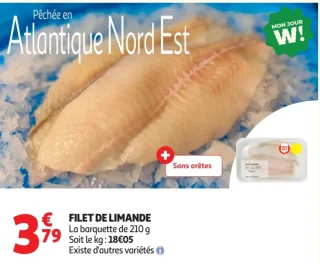 Filet de limande Pêchée en Atlantique Nord Est