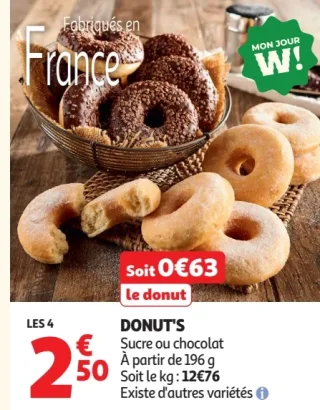 Donut's Sucre ou chocolat