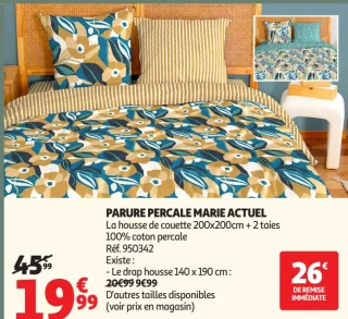 Parure de couette percale Marie Actuel