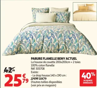 Parure de couette flanelle Beny Actuel