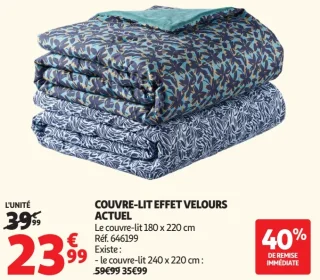 Couvre-lit effet velours Actuel