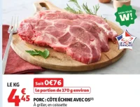 Porc : Côte échine avec os