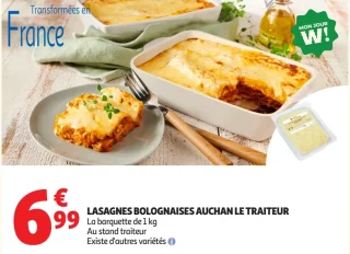 LASAGNES BOLOGNAISES AUCHAN LE TRAITEUR
