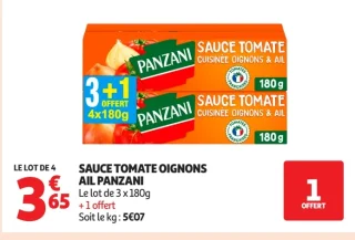 Sauce tomate cuisinée oignons & ail Panzani