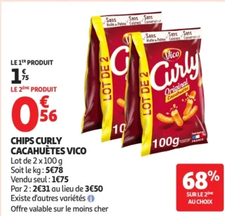 CHIPS CURLY CACAHUÈTES VICO