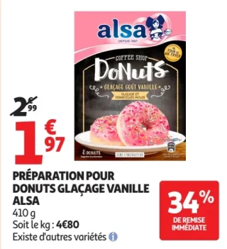 Préparation pour donuts glaçage vanille Alsa