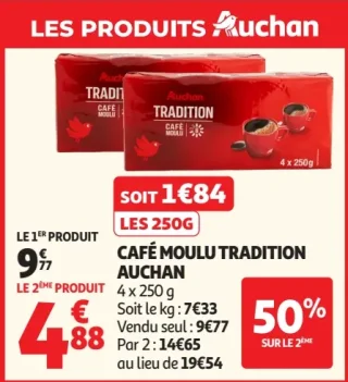 Café moulu Tradition Auchan