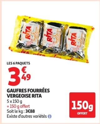 Gaufres fourrées vergeoise Rita