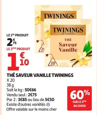 Thé saveur vanille Twinings