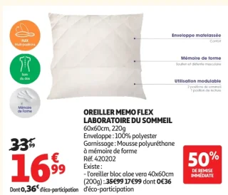 Oreiller Memo Flex Laboratoire du Sommeil